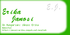 erika janosi business card
